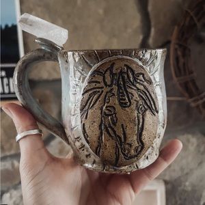 COPY - Unicorn Mug with Quartz and Amethyst Crystal